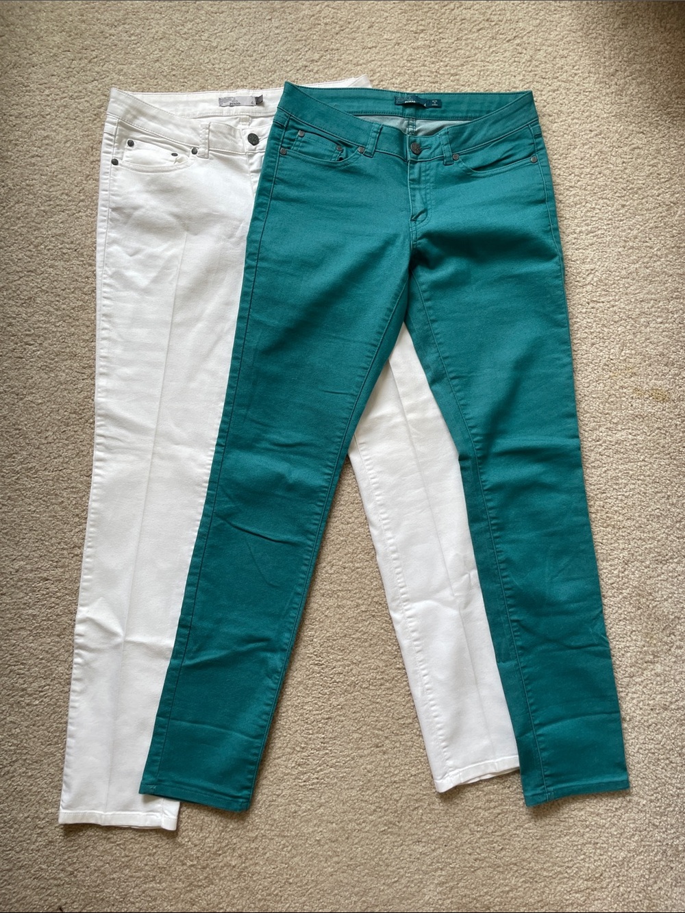 2 Pairs of Prana Pants (teal and white)